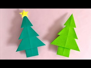 【簡単折り紙】 折り紙1枚！クリスマスツリー 折り方 Origami Easy How to make Christmas Tree 簡単 可愛い もみの木 Paper Craft DIY