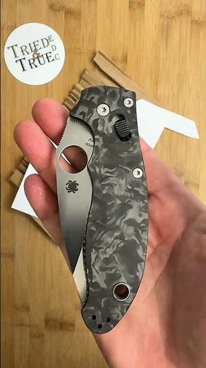 Day 3️⃣: Edge retention testing with a Spyderco Manix 2 in 4V #triedandtrueedc