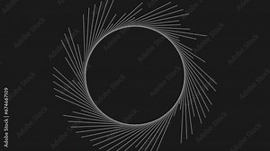 Minimal circle with dotted lines abstract tech background. Seamless looping motion design. Video animation Ultra HD 4K 3840x2160