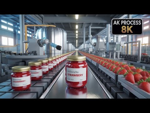 From Farm to Jar — Inside a Modern Strawberry Jam Factory No Talking, ASMR