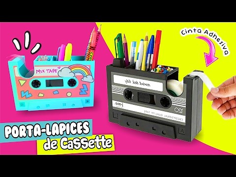 PORTALAPICES de CASSETTE RETRO | Regreso a Clases ★ DIY Manualidades fáciles y sencillas ★ ✌😁