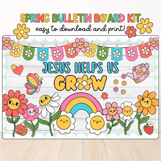Christian Easter Bulletin Board Kit: Spring Church Decor (digital Download) - Etsy