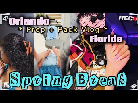 Prep + Pack With Me For Spring Break🌺🫧🌴☀️ | maintenance, packing, DIY lashes and hair - FAIL? ,etc |