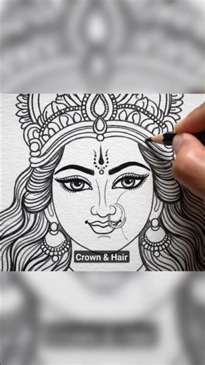 Amba Mata drawing | Durga Mata song | goddess Durga\ Ambey | Navratri song | Maa | Ma | Mata #short