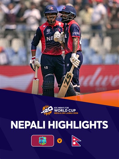 ICC on Instagram: "West Indies breezed past Nepal following a well-rounded effort with bat and ball in Mumbai 🏏 Watch highlights 🎥 Nepali commentary is available on our #T20WorldCup broadcasters in Nepal and on ICC.tv for the first time."