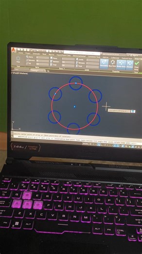 autocad polar array | how to use polar array in Auto cad | #autocad #polar #array