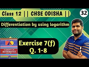 Exercise 7f Q. 1-8 | differentiation class 12 math | elements of mathematics class 12 |