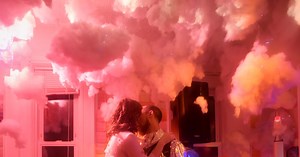 artist-lovers turn their new york apartment into an astronomical wedding universe