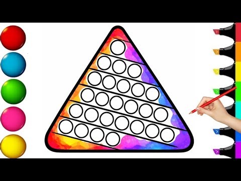How to Draw a Cute Triangle Pop It | Easy Step by Step for Kids and Toddlers