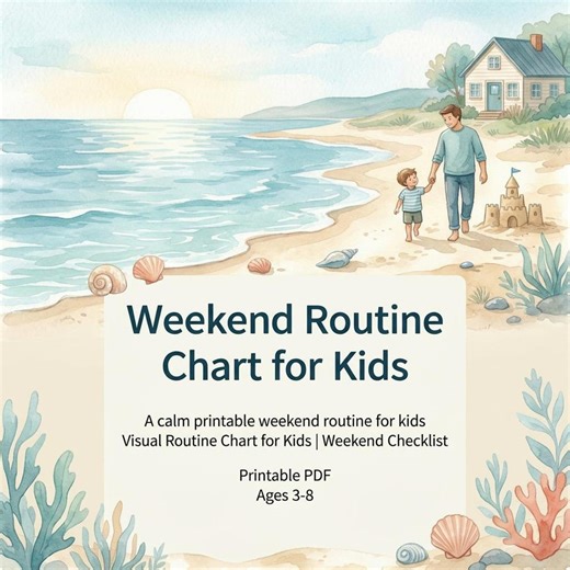 Weekend Routine Chart for Kids | Visual Routine Chart for Kids | Printable PDF | Weekend Checklist
