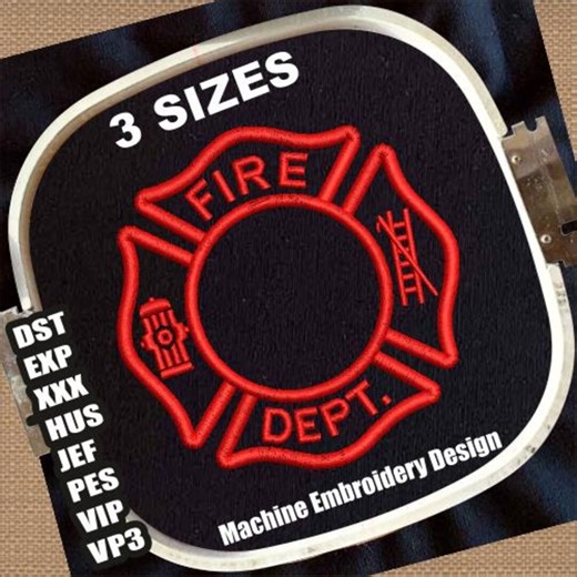 Fire Department Logo Machine Embroidery Design | Fire Rescue Embroidery Pattern | Firefighter Logo Embroidery Files | Fire Symbol Embroidery - Etsy