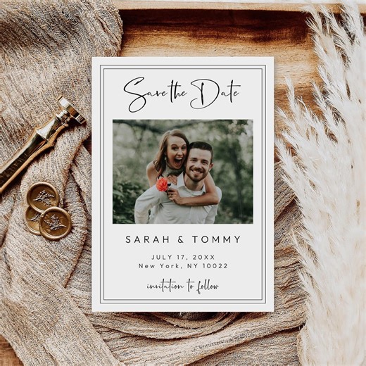 Save the Date Wedding Photo Invite, Save the Date Template Proposal, Printable Wedding Invitation, Save Our Date, Instant Download, SD-167 - Etsy UK