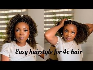 Quick and easy crochet hairstyle on 4c natural hair using hair extensions.
