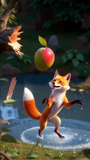 Fox climbed the mango tree, ate mangoes 😭 #ai #shorts #fox #mango