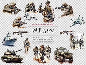 Watercolor Military Clipart, 42 PNG Army Clip Art, Commercial Use, Military Clipart Png Bundle, Digital Military Art, Military Sublimation - Etsy