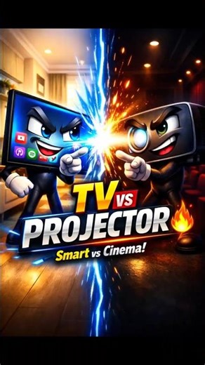 Smart TV vs Projector 2026 📺🔥 Which is Better? Full Comparison + Funny Animation #Shorts