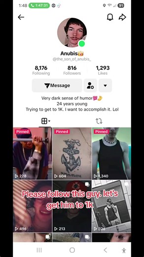 please follow him. #shoutout #follow #1k #followhim #follower @Anubis👑