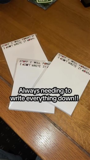 Stuff I will forget if I don’t write it down sticky note pads. I always need paper or note pads to write things down on 😹 3 note pads to keep handy and write things down on #notepads #stationery #forgetful #tiktokshopmademebuyit