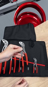 Five Cobras. One legendary bite. 🐍 Five sizes of the iconic KNIPEX Cobra® in one tough tool roll - from 125 mm to 300 mm. Grip any work piece, any size, no slips, no fuss. Once you’ve got the set, you’ll never need another. #KNIPEX #CobraSet #WaterPumpPliers #KNIPEXUK | Knipex