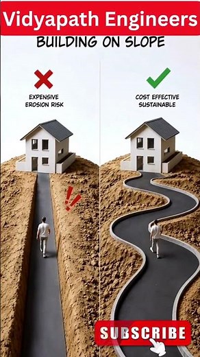 Building on Slope: Right vs Wrong Construction Technique 🏠⛰️ #vidyapathengineers