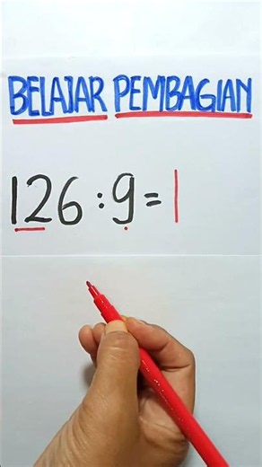 Belajar Matematika SD | Cara Mudah Pembagian 126 dibagi 9 #shorts