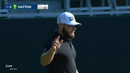 Tyrrell Hatton sinks a 22-foot birdie putt at the Memorial