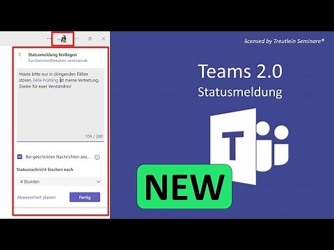 Teams 2.0 Statusmeldung - Praxisbeispiel Statusmeldung festlegen