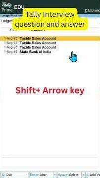 Tally Interview question and answer| How to Select, Hide, unhide entries in tally by shortcut key.