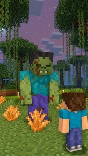 How zombie fell 😮?#shorts #minecraft #viral