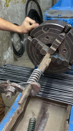 Single Wire Spring Making Process | Perfect Coil Forming on Lathe Machine