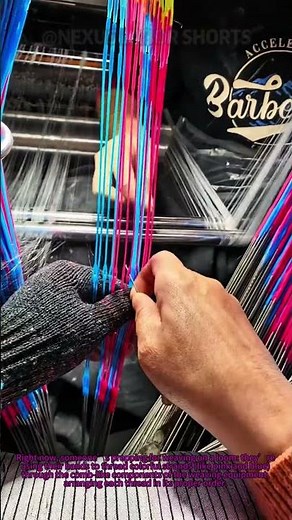 Colorful Thread Weaving Prep: Threading Strands for Fabric on a Loom #TextileCraft #WeavingHacks