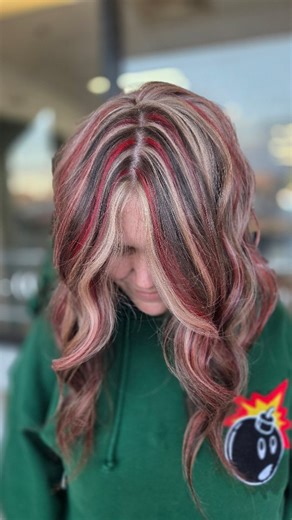 Arlica Hernandez on Instagram: "New Year Celebration 🥳🎉 I am obsessed with this color combo and those Ruby Red Slippers in her hair makes me wish more girls wanted RED IN 2026... Who's next to go over the RAINBOW 🌈✨? Text me 602-535-6040 #fyp #viralvideo #viral #hairtiktoks #arlica"
