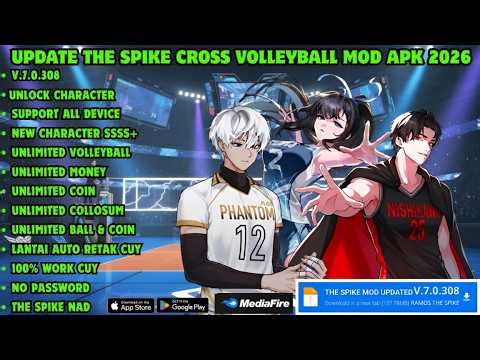 UPDATE! Download The Spike Cross Mod Apk 2026 V7.0.308 (Unlock All Characters, Money, Max Level)
