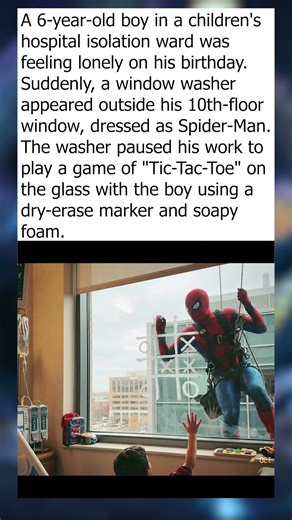 Window Washer Cheers Kid