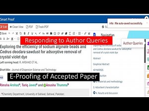 Submitting PDF Proof to Journal | Author Queries | e-Proofing of Accepted Paper | Young Researchers