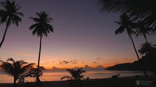 4K热带海滩 - 泰国 - 放松的海洋声音 - 日出＆日落 - 超高清录影