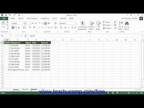 Excel 2013 Tutorial Selecting Multiple Worksheets Microsoft Training Lesson 8.2