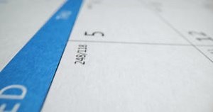 Calendar Sheet for Month with Cells for Notates on Table Stock Footage - Video of schedule, annual: 307605164