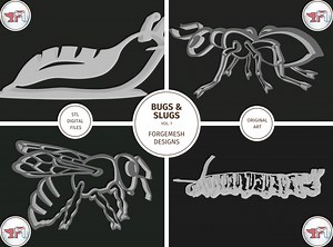 3D Print Bugs & Slugs Wall Art STL File Bundle – Ant, Bee, Silkworm, Slug - Etsy