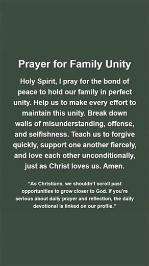 Prayer for Family Unity