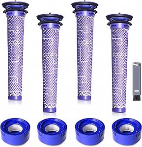 Vacuum Filter Replacement Kit for Dyson V7, V8 Animal, V8 Absolute & SV10 Cordless Vacuum Cleaners, Replaces Part # 965661-01 & 967478-01 (8P)