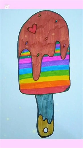 Rainbow Popsicle Drawing 🌈 So Satisfying to Watch! in kids learning World 🌍 with a lots of fun 😊.