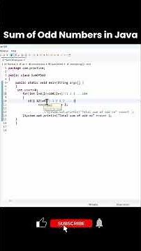 Sum of Odd Numbers in Java | Eclipse IDE for Beginners