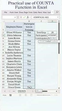 Practical Use of COUNTA Function in Excel