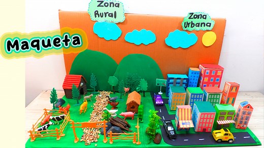 Aprende cómo hacer una maqueta de la zona rural y urbana paso a paso en este tutorial creativo! Explora las diferencias entre ambos entornos y diviértete creando tu propio paisaje en miniatura #manualidades #Maquetas | Diy Marshel Craft