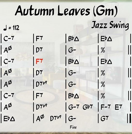 Autumn Leaves (Gm) - #jazz #backingtrack