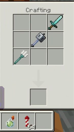 Minecraft me Craft a Trident sword... #minecraft #mcpe #shorts