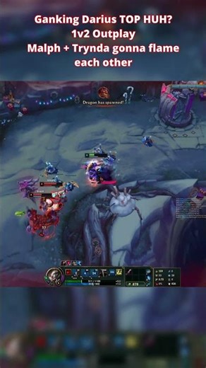 1v2 Outplay| God King Darius Outplays Malphite and Tryndamere for Ganking #leagueoflegends #darius