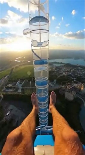 POV: The Craziest Water Slide Ever ☁️ #funny #waterslide #pov #extreme #ai #shorts