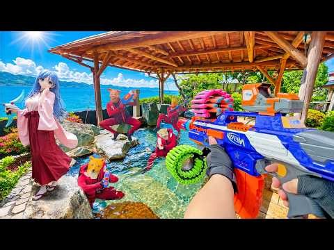 Nerf War | Amusement Park Battle 156 (Nerf First Person Shooter)
